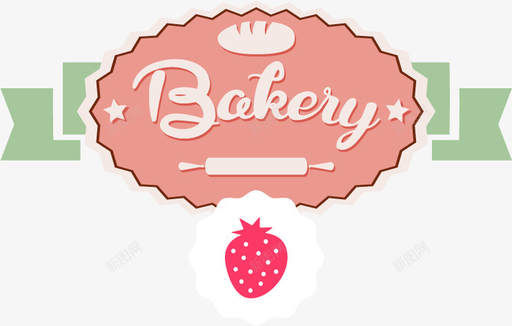 粉色标签矢量图ai免抠素材_新图网 https://ixintu.com 甜品 粉色 草莓 食品商标 矢量图