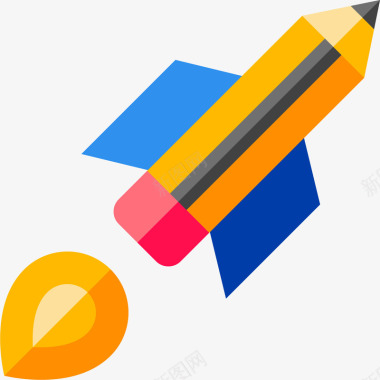 铅笔头火箭图标图标