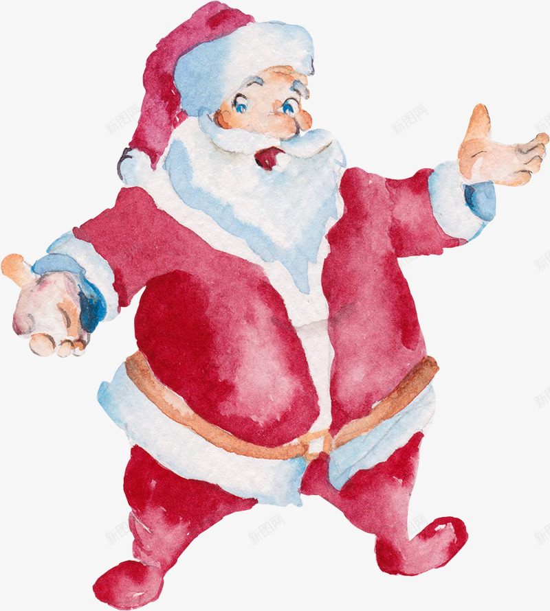 手绘圣诞老人png免抠素材_新图网 https://ixintu.com 人物手绘图 圣诞节 圣诞装 水粉画 节日素材