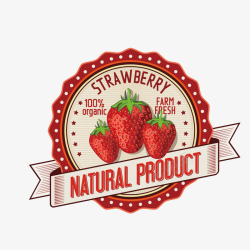 草莓水果标签素材