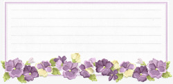 紫色手绘小花点缀贺卡素材