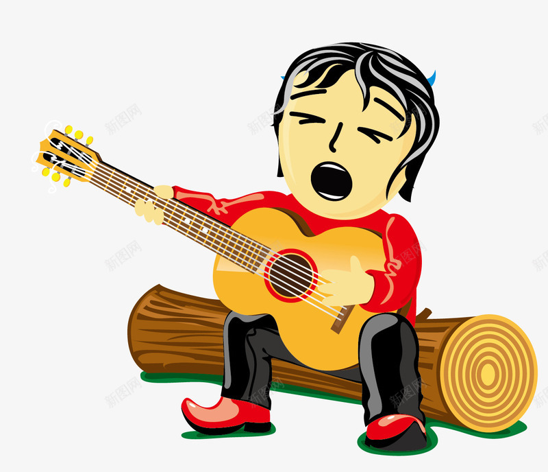 吉他演奏png免抠素材_新图网 https://ixintu.com 人物 吉他 木桩 矢量素材 音乐