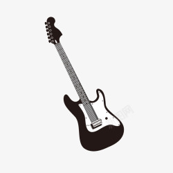 现代黑色音乐吉他演奏矢量图素材