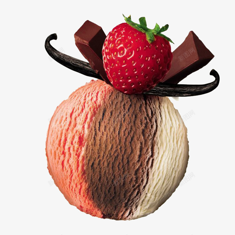 巧克力草莓冰淇淋png免抠素材_新图网 https://ixintu.com 产品实物图 冰淇淋 巧克力 甜点 草莓