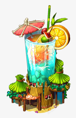动画背景视频卡通版美味的果汁房屋高清图片