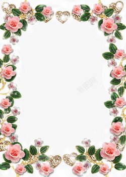 水晶花朵水晶花朵边框相框背景高清图片