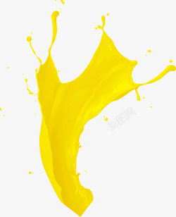 黄色果汁液体溅素材