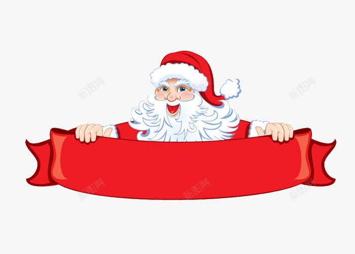 圣诞老人横幅png免抠素材_新图网 https://ixintu.com 圣诞老人 圣诞节 横幅 红色 节日