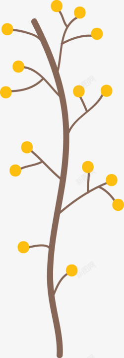 商务圆球树枝上的黄色圆球高清图片