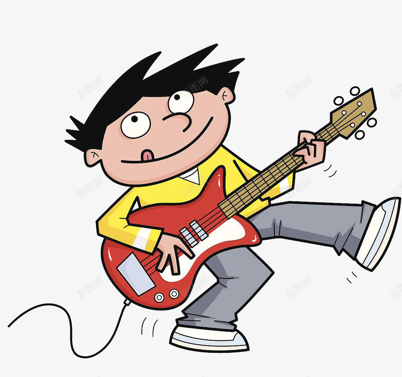弹吉他的人png免抠素材_新图网 https://ixintu.com 乐手 儿童简笔画 卡通手绘 幼儿早教 弹吉他的人 电吉他
