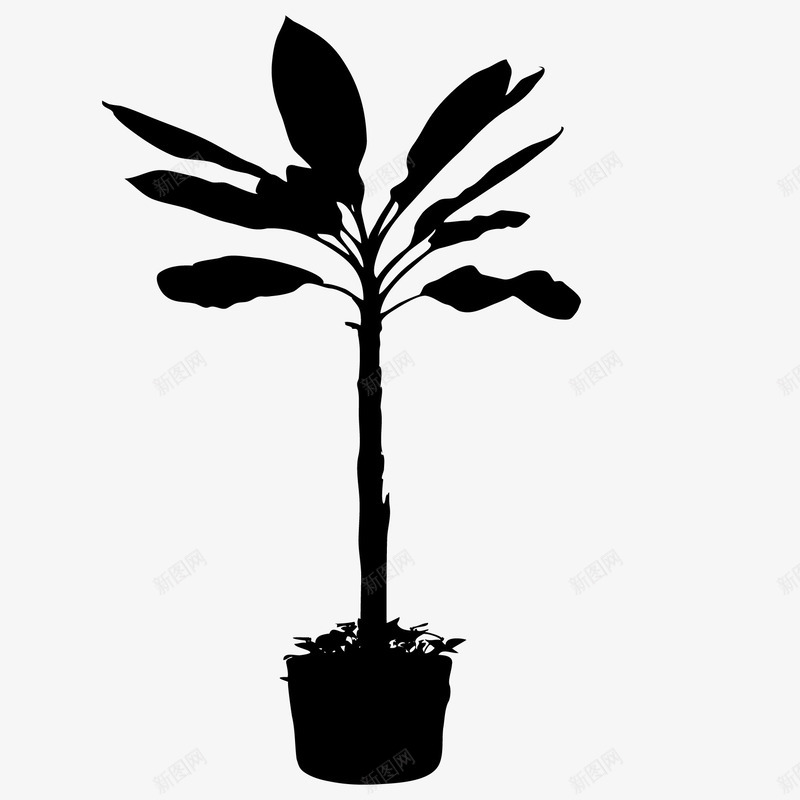 植物剪影矢量图图标eps_新图网 https://ixintu.com 植物剪影 盆栽剪影 矢量植物 矢量图