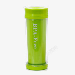 防摔杯子绿色塑料水杯高清图片