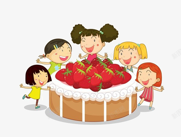 卡通草莓蛋糕png免抠素材_新图网 https://ixintu.com 卡通 小孩 草莓 蛋糕