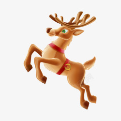 奔跑的圣诞老人卡通奔跑中的麋鹿高清图片
