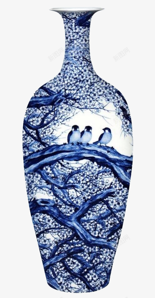 青花瓷png免抠素材_新图网 https://ixintu.com 中国蓝 孔雀蓝 花鸟画 陶瓷罐 陶瓷花瓶 陶瓷蓝