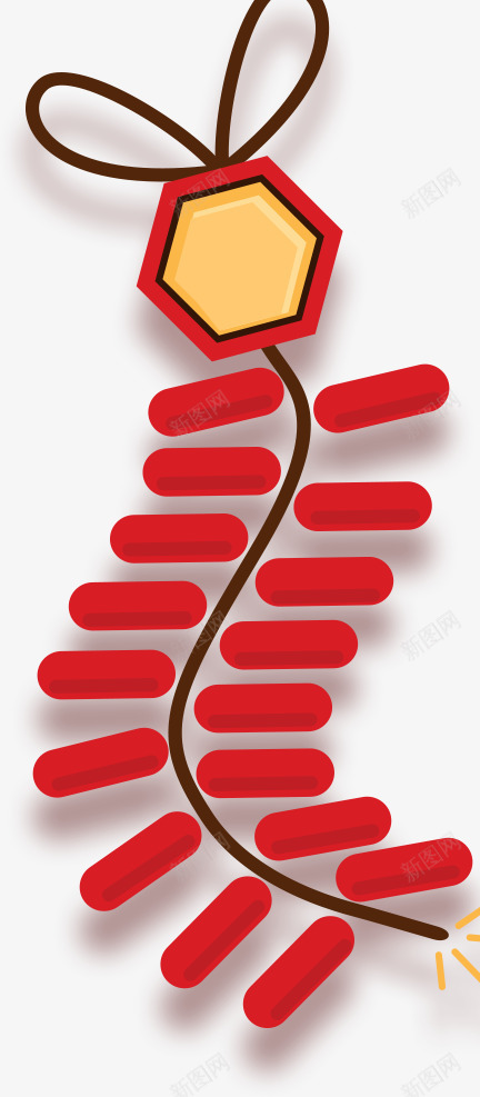 红色中国风鞭炮挂饰png免抠素材_新图网 https://ixintu.com 放鞭炮 新年 新春 春节 红色挂饰 装饰图案 鞭炮