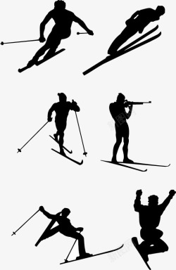 滑雪剪影滑雪高清图片
