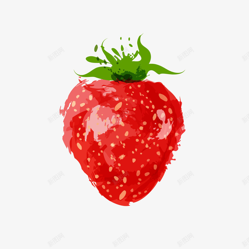 手绘水彩草莓png免抠素材_新图网 https://ixintu.com 手绘 手绘的 手绘草莓 水彩 水彩的 水彩草莓