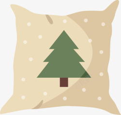 圣诞树抱枕矢量图素材