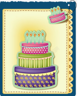 生日蛋糕卡片素材