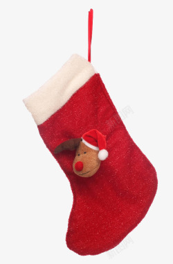 红色圣诞节礼包圣诞节红色实物袜子高清图片