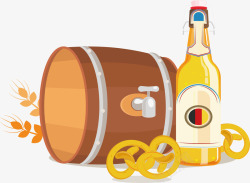 木质德国啤酒桶矢量图素材