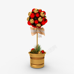 圣诞花盆装饰图素材