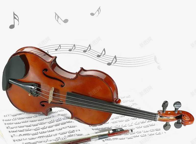 小提琴和美丽音符png免抠素材_新图网 https://ixintu.com 优雅 琴声动人 精美 美妙