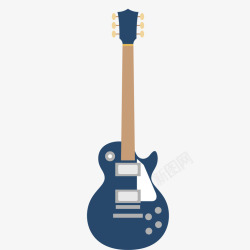 深蓝色的电吉他素材