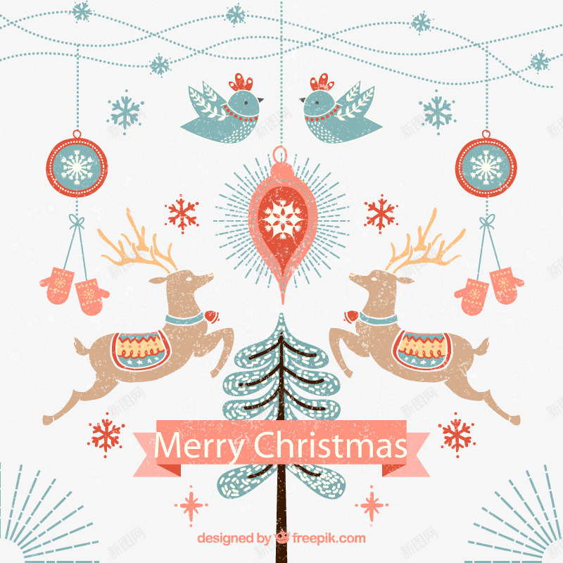 圣诞节驯鹿贺卡png免抠素材_新图网 https://ixintu.com 圣诞节 矢量素材 装饰图案 驯鹿贺卡