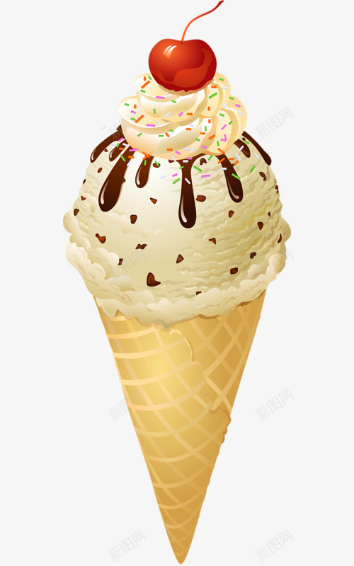 好吃的冰淇淋png免抠素材_新图网 https://ixintu.com 冰淇淋 卡通 好吃的 樱桃