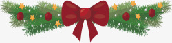 蝴蝶结圣诞标题框素材