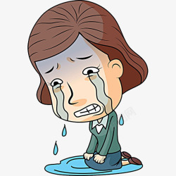 卡通流眼泪哭啼的女人高清图片