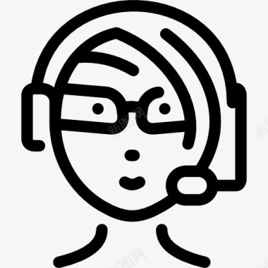 女人用的耳机和麦克风图标图标