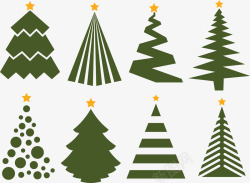 墨绿色圣诞树矢量图素材
