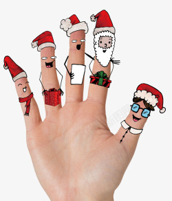 创意圣诞节卡通手指素材