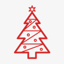 红色扁平手绘圣诞树图标png_新图网 https://ixintu.com 圣诞树 扁平 手绘 红色