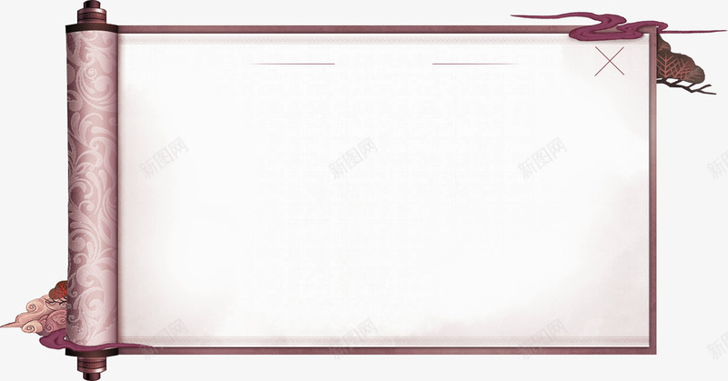 褐色中国风卷轴装饰图案png免抠素材_新图网 https://ixintu.com 中国风 免抠PNG 卷轴 装饰图案 褐色