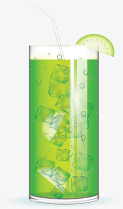绿色半透明鸡尾酒矢量图素材