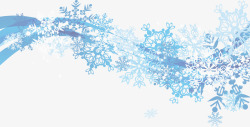 蓝色唯美冬日雪花装饰素材
