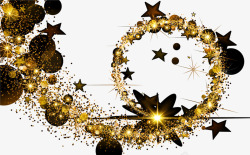 弧形星光圣诞节金色闪耀曲线高清图片