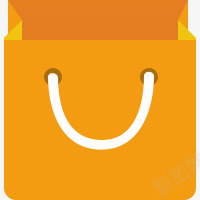 手绘卡通橙色购物袋png免抠素材_新图网 https://ixintu.com 卡通 橙色 购物