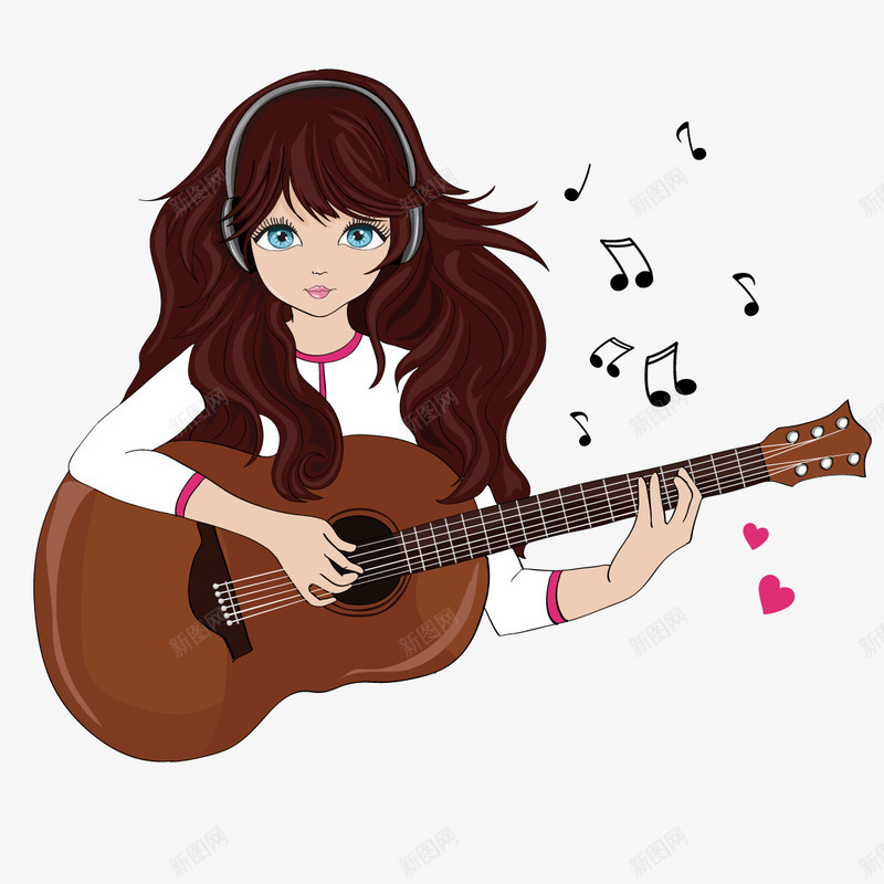 弹吉他的美女png免抠素材_新图网 https://ixintu.com 吉他 美女 美女吉他