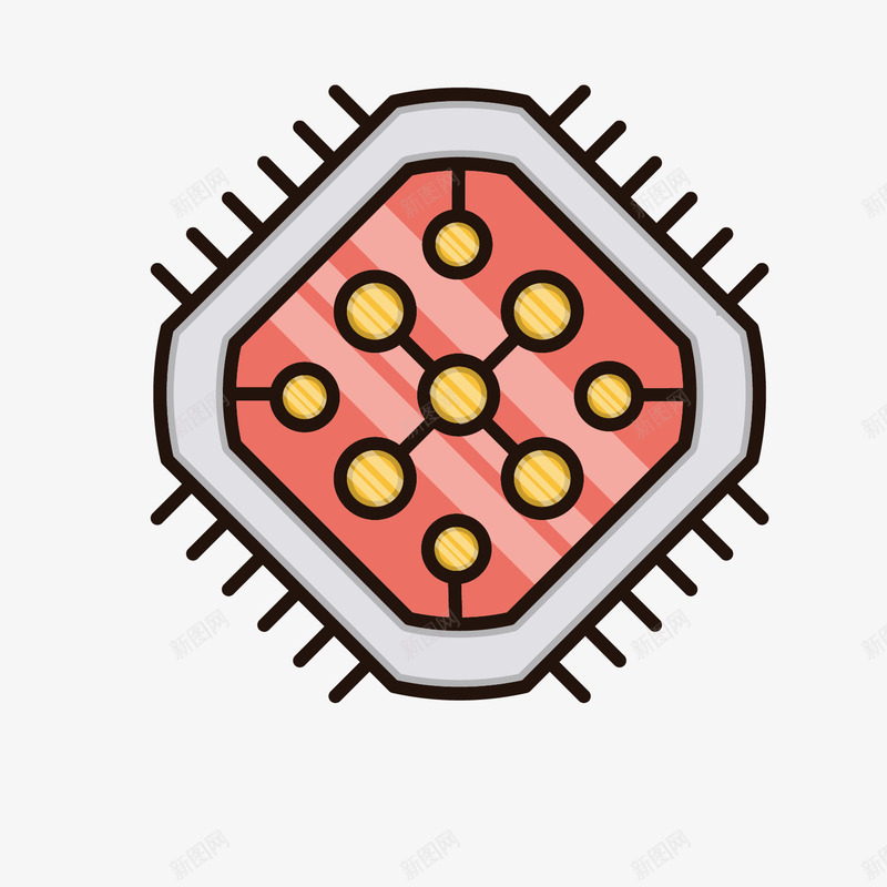 菱形卡通电子图标png_新图网 https://ixintu.com 图标 圆形 核心 电动 电子 电线 科学技术 科技 粉红色