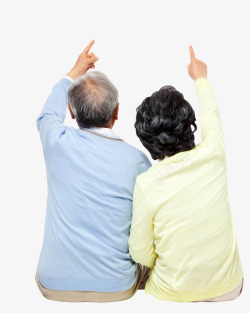 欢乐的夫妻暮年人物夫妻手势高清图片