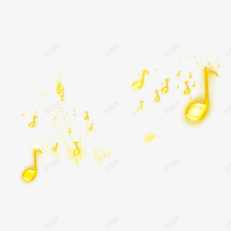 金色的音符png免抠素材_新图网 https://ixintu.com 动感 符号 跳动 金色 音乐