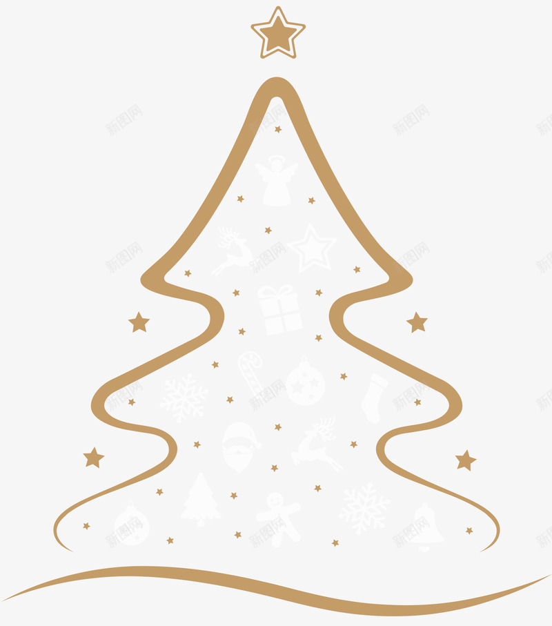 装饰简约圣诞树png免抠素材_新图网 https://ixintu.com 圣诞树 圣诞狂欢 圣诞节 小清新圣诞树 简约 装饰图案