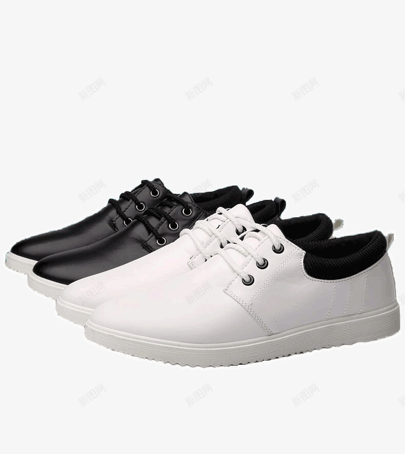 两双休闲运动鞋png免抠素材_新图网 https://ixintu.com 产品实物 白色 运动 运动鞋 黑色