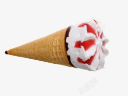 夏季奶油侧放的冰淇淋高清图片
