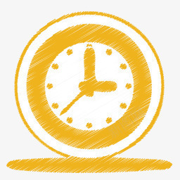 黄色的时钟时间origami图标图标